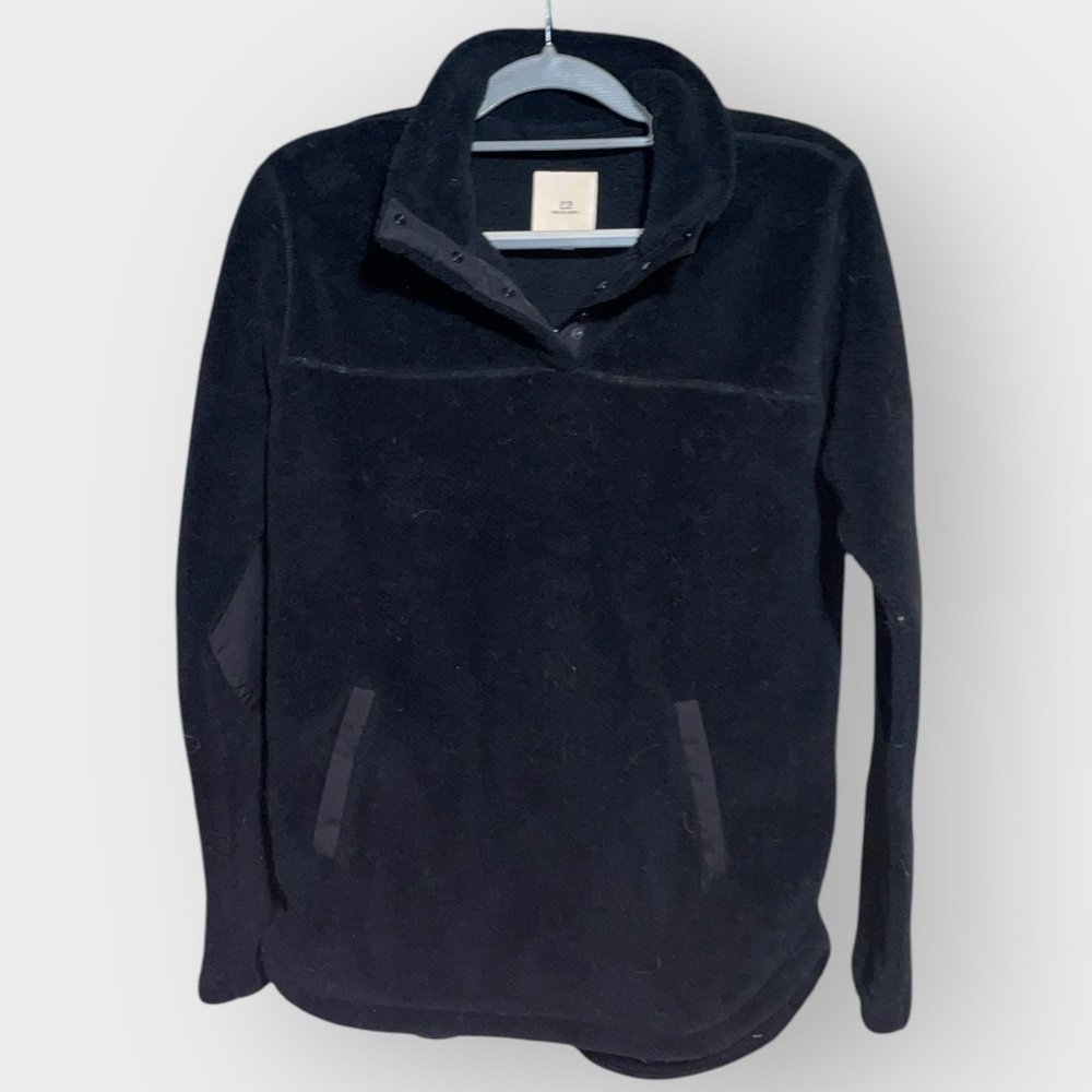 Thread & Supply Women's Black Fleece Oversized Pullover (S)